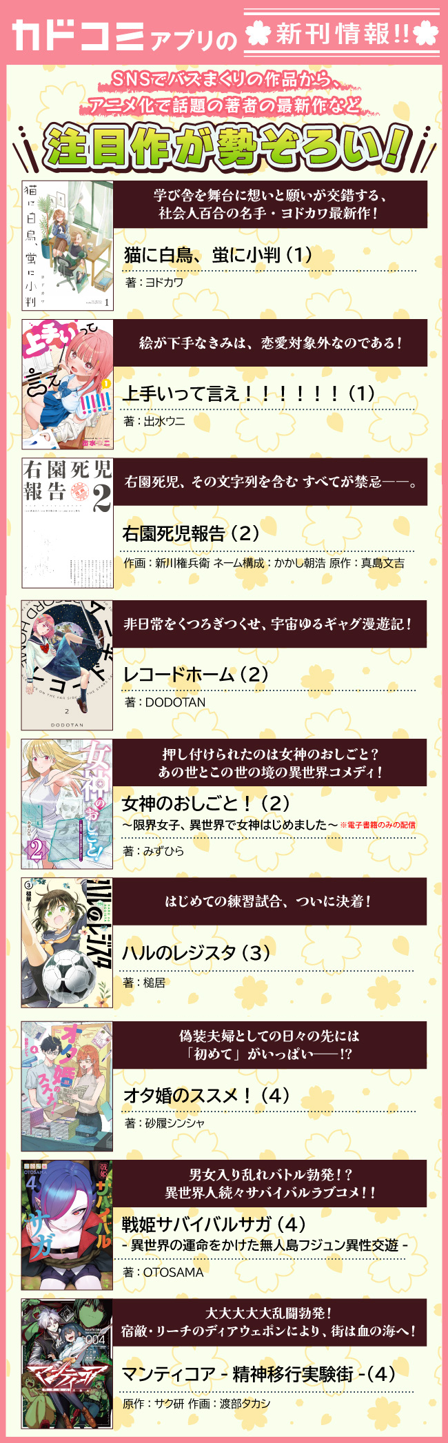 【3月6日発売】カドコミ 今月の新刊!