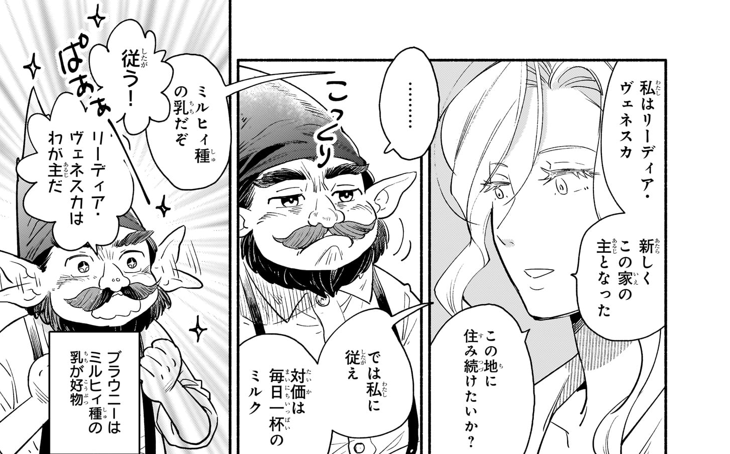 以前の家の持ち主がいる頃からいるブラウニーとの会話